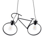 GloboStar® BIKE 01213 Vintage Κρεμαστό Φωτιστικό Φιγούρα Δίφωτο 2 x E27 IP20 Μαύρο Μέταλλο - Μ67 x Π3.5 x Υ41cm - Image 5
