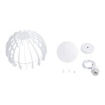 GloboStar® INGLEY 01225 Μοντέρνο Κρεμαστό Φωτιστικό Πλέγμα Μονόφωτο 1 x E27 IP20 Λευκό Μέταλλο με Λευκό Γυαλί - Μ26 x Π26 x Υ21cm - Image 10