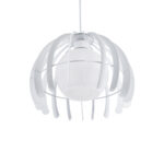 GloboStar® INGLEY 01225 Μοντέρνο Κρεμαστό Φωτιστικό Πλέγμα Μονόφωτο 1 x E27 IP20 Λευκό Μέταλλο με Λευκό Γυαλί - Μ26 x Π26 x Υ21cm - Image 5