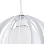 GloboStar® INGLEY 01225 Μοντέρνο Κρεμαστό Φωτιστικό Πλέγμα Μονόφωτο 1 x E27 IP20 Λευκό Μέταλλο με Λευκό Γυαλί - Μ26 x Π26 x Υ21cm - Image 7