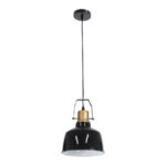 GloboStar® DEVOTA 01235 Vintage Κρεμαστό Φωτιστικό Καμπάνα Μονόφωτο 1 x E27 IP20 Μαύρο & Χρυσό Μέταλλο - Μ22 x Π22 x Υ30cm - Image 3
