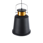 GloboStar® NUNZIATA 01236 Vintage Κρεμαστό Φωτιστικό Καμπάνα Μονόφωτο 1 x E27 IP20 Μαύρο & Χρυσό Μέταλλο - Μ26 x Π26 x Υ40cm - Image 6