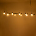 GloboStar® ALFREDA 01242 Μοντέρνο Κρεμαστό Φωτιστικό Ράγα Πολύφωτο 10 x E27 IP20 Μαύρο Μέταλλο - Μ140 x Π18 x Υ7cm - Image 2