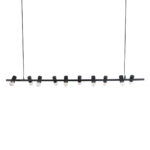 GloboStar® ALFREDA 01242 Μοντέρνο Κρεμαστό Φωτιστικό Ράγα Πολύφωτο 10 x E27 IP20 Μαύρο Μέταλλο - Μ140 x Π18 x Υ7cm - Image 6