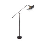 GloboStar® SILENE 01243 Vintage Επιδαπέδιο Φωτιστικό Μονόφωτο 1 x E27 IP20 Μαύρο & Χρυσό Μέταλλο - Μ30 x Π30 x Υ194cm - Image 6