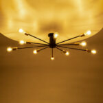 GloboStar® OLINDA 01244 Μοντέρνο Φωτιστικό Οροφής Πλέγμα Πολύφωτο 10 x E27 IP20 Μαύρο Μέταλλο - Μ102 x Π102 x Υ17cm - Image 2