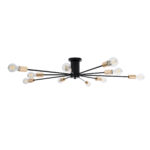 GloboStar® OLINDA 01244 Μοντέρνο Φωτιστικό Οροφής Πλέγμα Πολύφωτο 10 x E27 IP20 Μαύρο Μέταλλο - Μ102 x Π102 x Υ17cm - Image 3