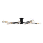 GloboStar® OLINDA 01244 Μοντέρνο Φωτιστικό Οροφής Πλέγμα Πολύφωτο 10 x E27 IP20 Μαύρο Μέταλλο - Μ102 x Π102 x Υ17cm - Image 4