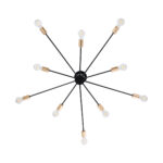 GloboStar® OLINDA 01244 Μοντέρνο Φωτιστικό Οροφής Πλέγμα Πολύφωτο 10 x E27 IP20 Μαύρο Μέταλλο - Μ102 x Π102 x Υ17cm - Image 5