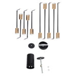 GloboStar® OLINDA 01244 Μοντέρνο Φωτιστικό Οροφής Πλέγμα Πολύφωτο 10 x E27 IP20 Μαύρο Μέταλλο - Μ102 x Π102 x Υ17cm - Image 8