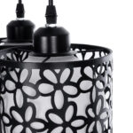 GloboStar® RAINELDA 01246 Μοντέρνο Κρεμαστό Φωτιστικό Πλέγμα Τρίφωτο 3 x E27 IP20 Μαύρο Μέταλλο με Λευκό Γυαλί - Μ60 x Π6 x Υ6cm - Image 6