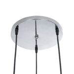 GloboStar® RAINELDA 01246 Μοντέρνο Κρεμαστό Φωτιστικό Πλέγμα Τρίφωτο 3 x E27 IP20 Μαύρο Μέταλλο με Λευκό Γυαλί - Μ60 x Π6 x Υ6cm - Image 7