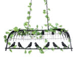 GloboStar® NEST 01255 Vintage Κρεμαστό Φωτιστικό Φιγούρα Πολύφωτο 4 x E27 IP20 Mαύρο Μέταλλο με Πράσινο Πλαστικό - Μ103 x Π34 x Υ36.5cm - Image 4