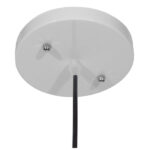 GloboStar® VALLETE 01256 Μοντέρνο Κρεμαστό Φωτιστικό Καμπάνα Μονόφωτο 1 x E27 IP20 Λευκό Μέταλλο με Μπεζ Ξύλο - Μ45 x Π45 x Υ27cm - Image 6