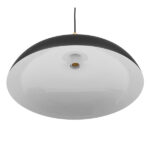 GloboStar® VALLETE 01258 Μοντέρνο Κρεμαστό Φωτιστικό Καμπάνα Μονόφωτο 1 x E27 IP20 Μαύρο Μέταλλο με Μπεζ Ξύλο - Μ45 x Π45 x Υ27cm - Image 5