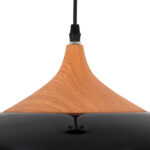GloboStar® VILI 01261 Μοντέρνο Κρεμαστό Φωτιστικό Καμπάνα Μονόφωτο 1 x E27 IP20 Μαύρο & Μπεζ Μέταλλο - Μ35 x Π35 x Υ27cm - Image 7