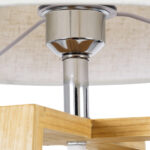 GloboStar® SQUID 01265 Μοντέρνο Επιτραπέζιο Φωτιστικό Πορτατίφ Μονόφωτο 1 x E27 Ξύλινο με Μπεζ Καπέλο Φ30 x Υ63cm - Image 10