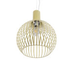 GloboStar® SCANDI 01267 Vintage Κρεμαστό Φωτιστικό Πλέγμα Μονόφωτο 1 x E27 IP20 Μπεζ Μέταλλο - Μ38 x Π38 x Y50cm - Image 5