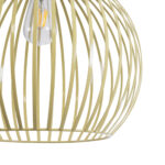 GloboStar® SCANDI 01267 Vintage Κρεμαστό Φωτιστικό Πλέγμα Μονόφωτο 1 x E27 IP20 Μπεζ Μέταλλο - Μ38 x Π38 x Y50cm - Image 8