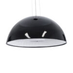 GloboStar® SERENIA 01270 Μοντέρνο Κρεμαστό Φωτιστικό Καμπάνα Μονόφωτο 1 x E27 IP20 Μαύρο Μέταλλο με Λευκό Γύψο - Μ60 x Π60 x Υ30cm