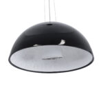 GloboStar® SERENIA 01270 Μοντέρνο Κρεμαστό Φωτιστικό Καμπάνα Μονόφωτο 1 x E27 IP20 Μαύρο Μέταλλο με Λευκό Γύψο - Μ60 x Π60 x Υ30cm - Image 5