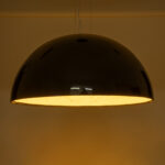 GloboStar® SERENIA 01272 Μοντέρνο Κρεμαστό Φωτιστικό Καμπάνα Μονόφωτο 1 x E27 IP20 Μαύρο Μέταλλο με Λευκό Γύψο - Μ90 x Π90 x Y40cm - Image 2