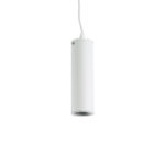 GloboStar® CANNON 01274 Μοντέρνο Κρεμαστό Φωτιστικό Κύλινδρος Μονόφωτο 1 x GU10 IP20 Λευκό Μέταλλο - Μ6 x Π6 x Y20cm