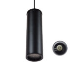 GloboStar® CANNON 01275 Μοντέρνο Κρεμαστό Φωτιστικό Κύλινδρος Μονόφωτο 1 x GU10 Μαύρο Μέταλλο - Μ6 x Π6 x Y20cm - Image 2
