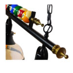 GloboStar® BILLIARD SERIES 01280 Vintage Κρεμαστό Φωτιστικό Φιγούρα Τρίφωτο 3 x E27 IP20 Mαύρο Μέταλλο με Μελί Γυαλί - Μ96 x Π25 x Υ30cm - Image 4