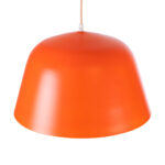 GloboStar® UPVALE 01283 Μοντέρνο Κρεμαστό Φωτιστικό Καμπάνα Μονόφωτο 1 x E27 IP20 Πορτοκαλί & Λευκό Μέταλλο - Μ40 x Π40 x Υ24cm - Image 6