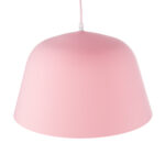 GloboStar® UPVALE 01284 Μοντέρνο Κρεμαστό Φωτιστικό Καμπάνα Μονόφωτο 1 x E27 IP20 Ροζ & Λευκό Μέταλλο - Μ40 x Π40 x Υ24cm - Image 6