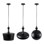 GloboStar® ROCKFORD 01287 Μοντέρνο Κρεμαστό Φωτιστικό Καμπάνα Τρίφωτο 3 x E27 IP20 Μαύρο & Χρυσό Μέταλλο - Μ86 x Π86 x Υ30cm - Image 2