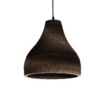 GloboStar® SANTORINI 01292 Boho Κρεμαστό Φωτιστικό Καμπάνα Μονόφωτο 1 x E27 IP20 3D Καφέ Χαρτί - Μ30 x Π30 x Y30cm