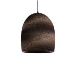 GloboStar® SANTORINI 01296 Boho Κρεμαστό Φωτιστικό Καμπάνα Μονόφωτο 1 x E27 IP20 3D Καφέ Χαρτί - Μ35 x Π35 x Υ40cm