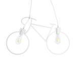 GloboStar® BIKE 01300 Vintage Κρεμαστό Φωτιστικό Φιγούρα Δίφωτο 2 x E27 IP20 Λευκό Μέταλλο - Μ67 x Π3.5 x Υ41cm