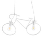 GloboStar® BIKE 01300 Vintage Κρεμαστό Φωτιστικό Φιγούρα Δίφωτο 2 x E27 IP20 Λευκό Μέταλλο - Μ67 x Π3.5 x Υ41cm - Image 5