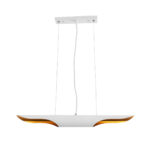 GloboStar® ESTERINA 01305 Μοντέρνο Κρεμαστό Φωτιστικό Ανάρτηση Δίφωτο 2 x E27 IP20 Λευκό & Χρυσό Μέταλλο - Μ60 x Π6 x Υ6cm - Image 3