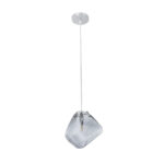 GloboStar® RINA 01307 Μοντέρνο Κρεμαστό Φωτιστικό Μπάλα Μονόφωτο 1 x G9 IP20 Γκρι Γυαλί - Μ16 x Π16 x Υ17cm - Image 3