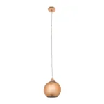 GloboStar® CANDELA 01309 Μοντέρνο Κρεμαστό Φωτιστικό Μπάλα Μονόφωτο 1 x E27 IP20 Χάλκινο Γυαλί - Μ15 x Π15 x Υ13cm - Image 3