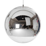 GloboStar® GLANS 01312 Μοντέρνο Κρεμαστό Φωτιστικό Μπάλα Μονόφωτο 1 x E27 IP20 Ασημί Γυαλί - Μ30 x Π30 x Υ27cm