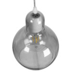 GloboStar® BOSSANOVA 01313 Μοντέρνο Κρεμαστό Φωτιστικό Ανάρτηση Μονόφωτο 1 x E27 IP20 Γκρι Γυαλί - Μ18 x Π18 x Υ23cm - Image 4