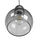 GloboStar® BOSSANOVA 01313 Μοντέρνο Κρεμαστό Φωτιστικό Ανάρτηση Μονόφωτο 1 x E27 IP20 Γκρι Γυαλί - Μ18 x Π18 x Υ23cm - Image 6