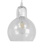 GloboStar® LUCREZIA 01314 Μοντέρνο Κρεμαστό Φωτιστικό Ανάρτηση Μονόφωτο 1 x E27 IP20 Διάφανο Γυαλί - Μ18 x Π18 x Υ23cm - Image 2