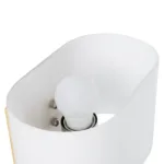 GloboStar® SUTTON 01316 Μοντέρνο Επιτοίχιο Φωτιστικό Απλίκα με LED Βραχίονα Δίφωτο 1 x E27 IP20 Μπεζ Ξύλο, Λευκό Γυαλί με Ασημί Μέταλλο - Μ15 x Π20 x Υ22.5cm - Image 5