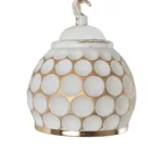GloboStar® MERMAID 01317 Vintage Επιτοίχιο Φωτιστικό Απλίκα Μονόφωτο 1 x E27 IP20 Λευκό Γυαλί με Λευκό & Χρυσό Μέταλλο - Μ12.5 x Π28 x Υ27cm - Image 6