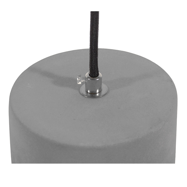 GloboStar® DURANT 01323 Μοντέρνο Κρεμαστό Φωτιστικό Πλέγμα Μονόφωτο 1 x E27 IP20 Γκρι Τσιμέντο με Μπεζ Μέταλλο - Μ25 x Π25 x Υ31cm - Image 7