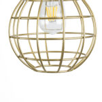 GloboStar® DURANT 01325 Μοντέρνο Κρεμαστό Φωτιστικό Πλέγμα Μονόφωτο 1 x E27 IP20 Γκρι Τσιμέντο με Χρυσό Μέταλλο - Μ20 x Π20 x Υ35cm - Image 8