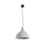 GloboStar® TRIBECA 01326 Μοντέρνο Κρεμαστό Φωτιστικό Καμπάνα Μονόφωτο 1 x E27 IP20 Γκρι Τσιμέντο - Μ30 x Π30 x Υ27cm - Image 3