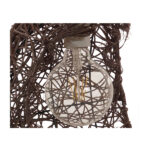 GloboStar® CRESCENT 01330 Vintage Κρεμαστό Φωτιστικό Πλέγμα Μονόφωτο 1 x E27 IP20 Καφέ Rattan - Μ30 x Π20 x Υ35cm - Image 4