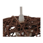 GloboStar® CRESCENT 01330 Vintage Κρεμαστό Φωτιστικό Πλέγμα Μονόφωτο 1 x E27 IP20 Καφέ Rattan - Μ30 x Π20 x Υ35cm - Image 5